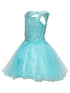Big Girls Aqua Sweetheart Neckline Lace Party Tulle Junior Bridesmaid Dress 8-16 - SophiasStyle.com